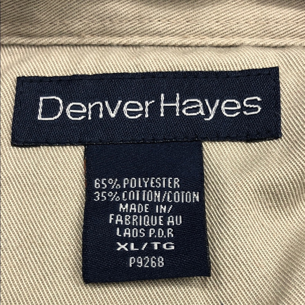 Denver Hays Men’s Long Sleeve Shirt – Size XL – Navy Blue & Beige Herringbone - Picture 2 of 11